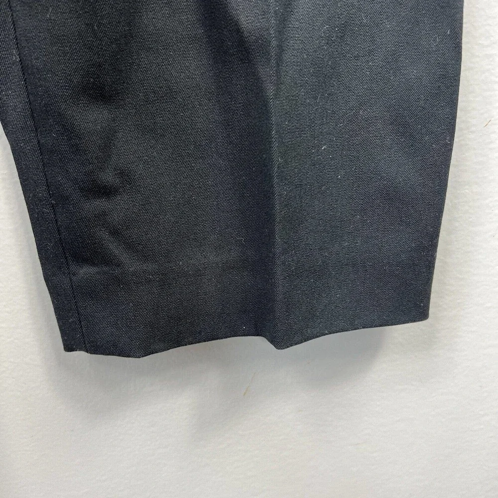 Talbots Black High Waist Straight Pants Size 12 Flat Front Chinos